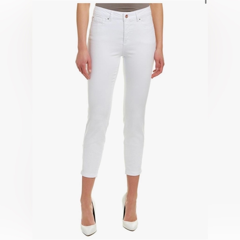 NWT Jones New York Lexington Skinny Embroidered Crop Jeans Size 4 White